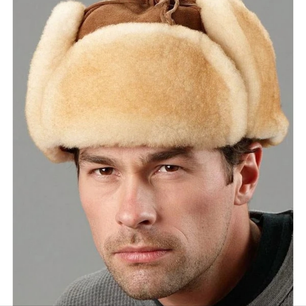 Mens NWT 100% SHEEPSKIN FRR BRAND HAT MADE IN CANADA SIZE 2X